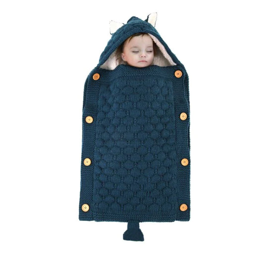 Baby Knitted Sleep Bag With Hood